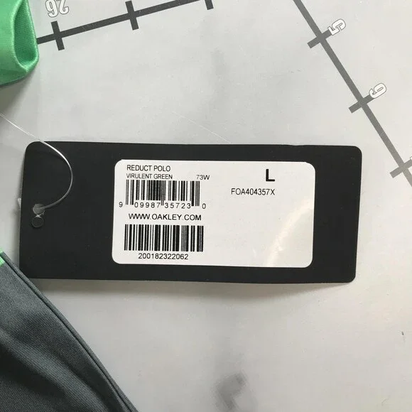 Oakley Golf Shirt Mens Large Green Reduct Polo Hydrolix Virulent FOA404357X - Picture 5 of 11